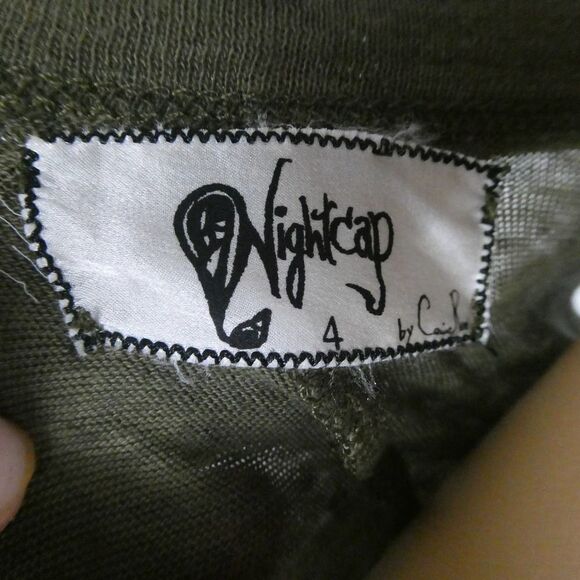 Nightcap Heathered Army Green Tank Mini Dress Asymmetrical Sleeveless 4 Large - Picture 6 of 7